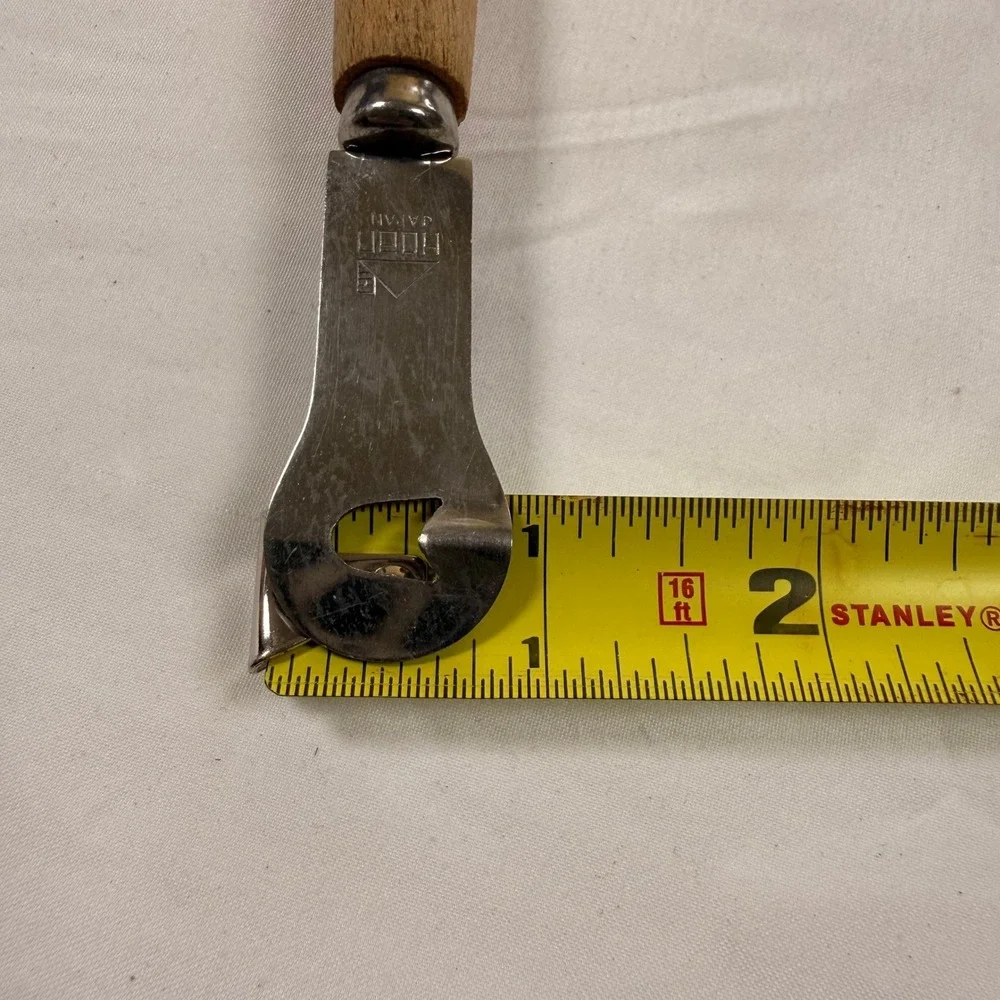Vintage‎ HOAN Japan Bottle Opener Wood Handle Stainless Steel Bar Tool